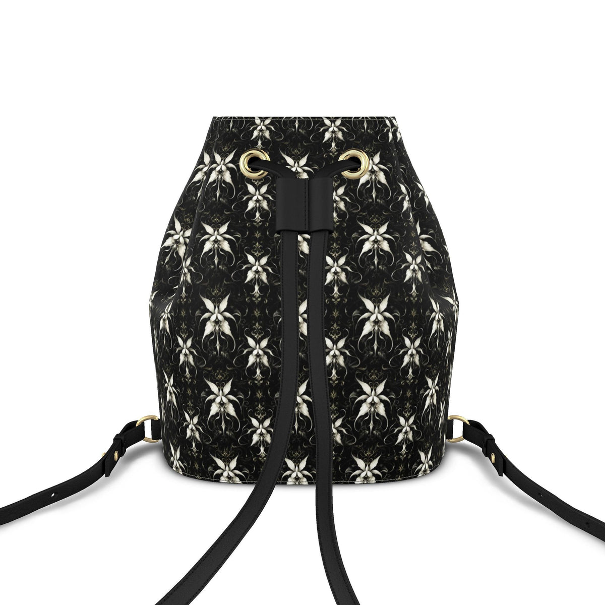 Signature Drawstring Leather Bucket Backpack
