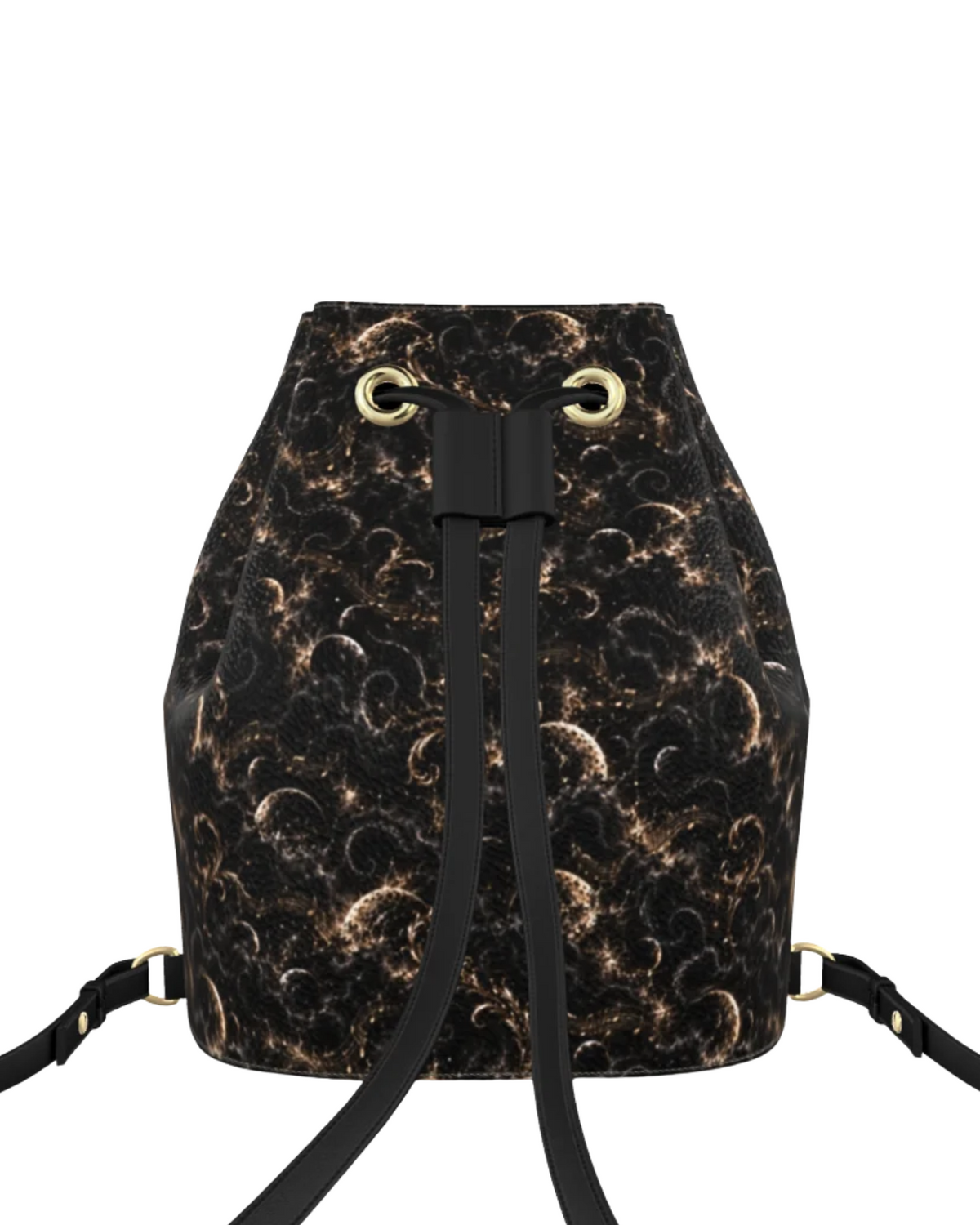 Blind Dreamer Drawstring Leather Bucket Backpack