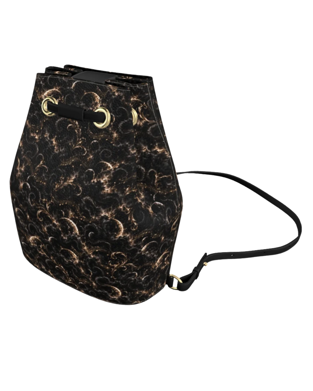 Blind Dreamer Drawstring Leather Bucket Backpack