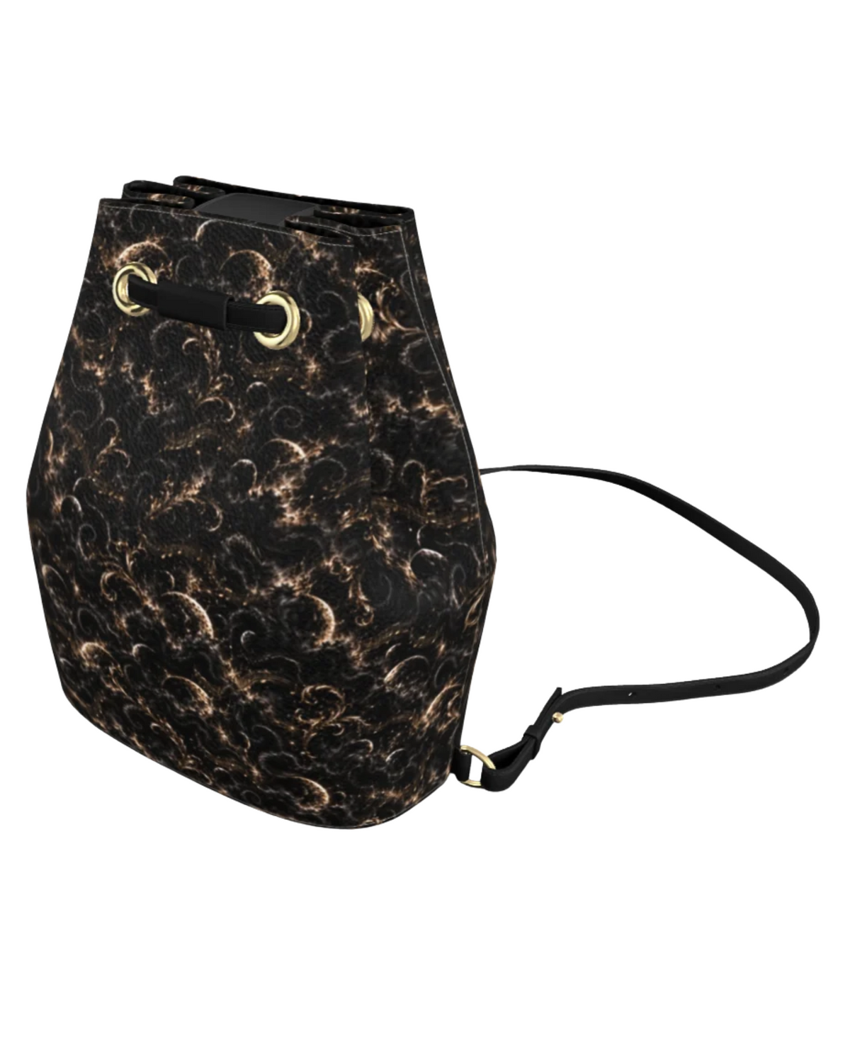 Blind Dreamer Drawstring Leather Bucket Backpack