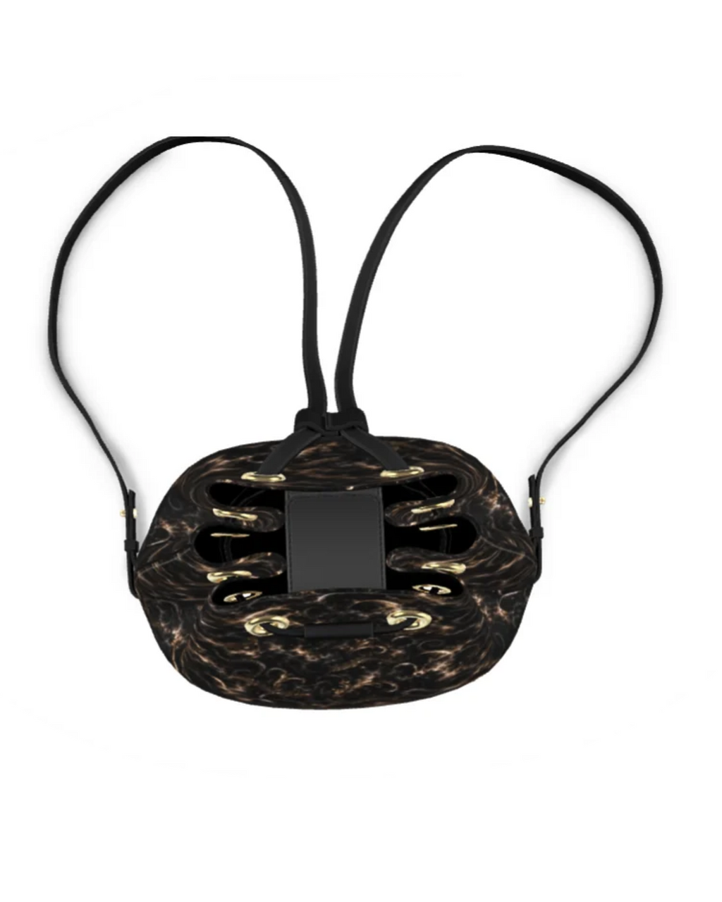 Blind Dreamer Drawstring Leather Bucket Backpack