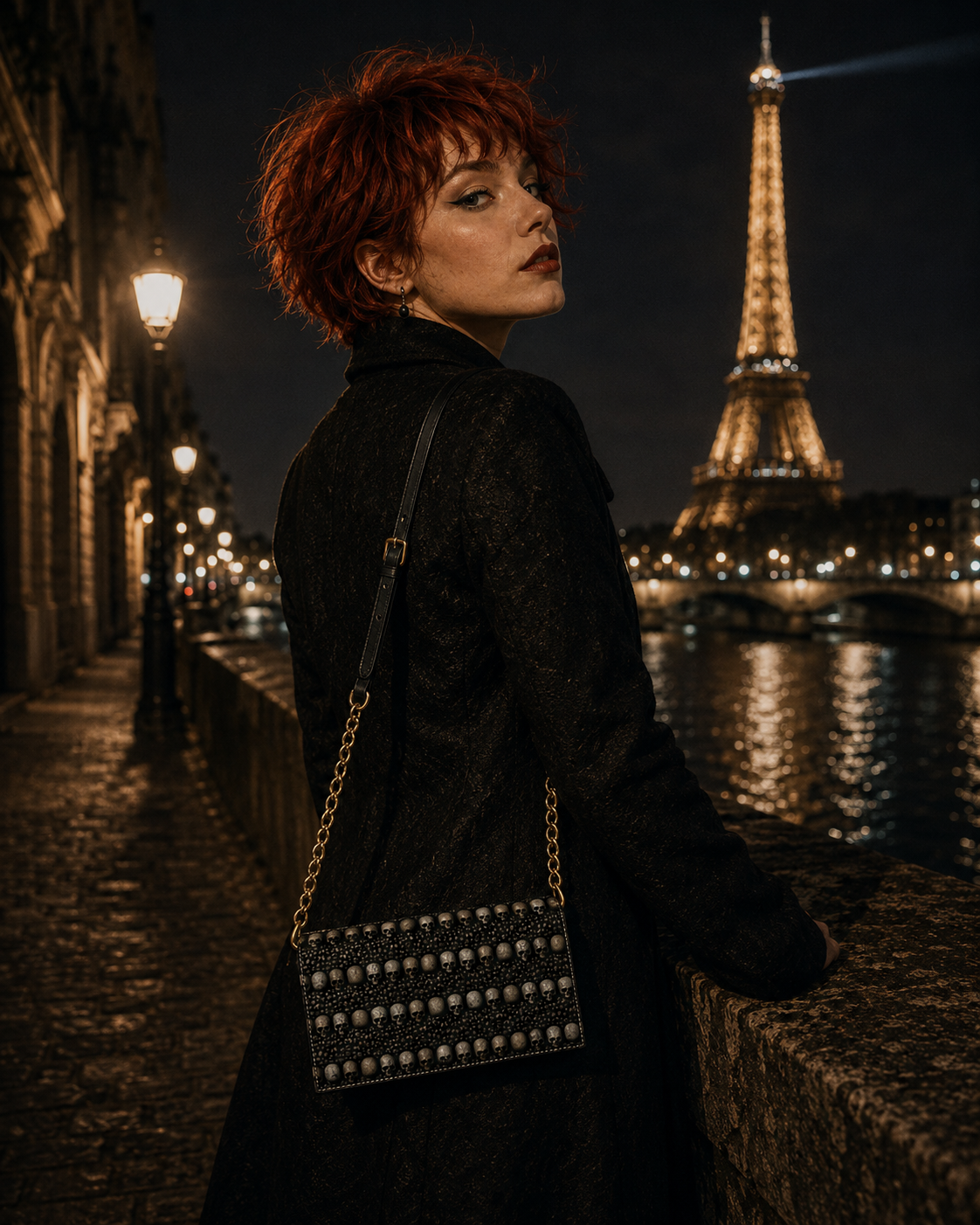 Limited Edition Whispers Beneath Paris Leather Convertible Evening bag
