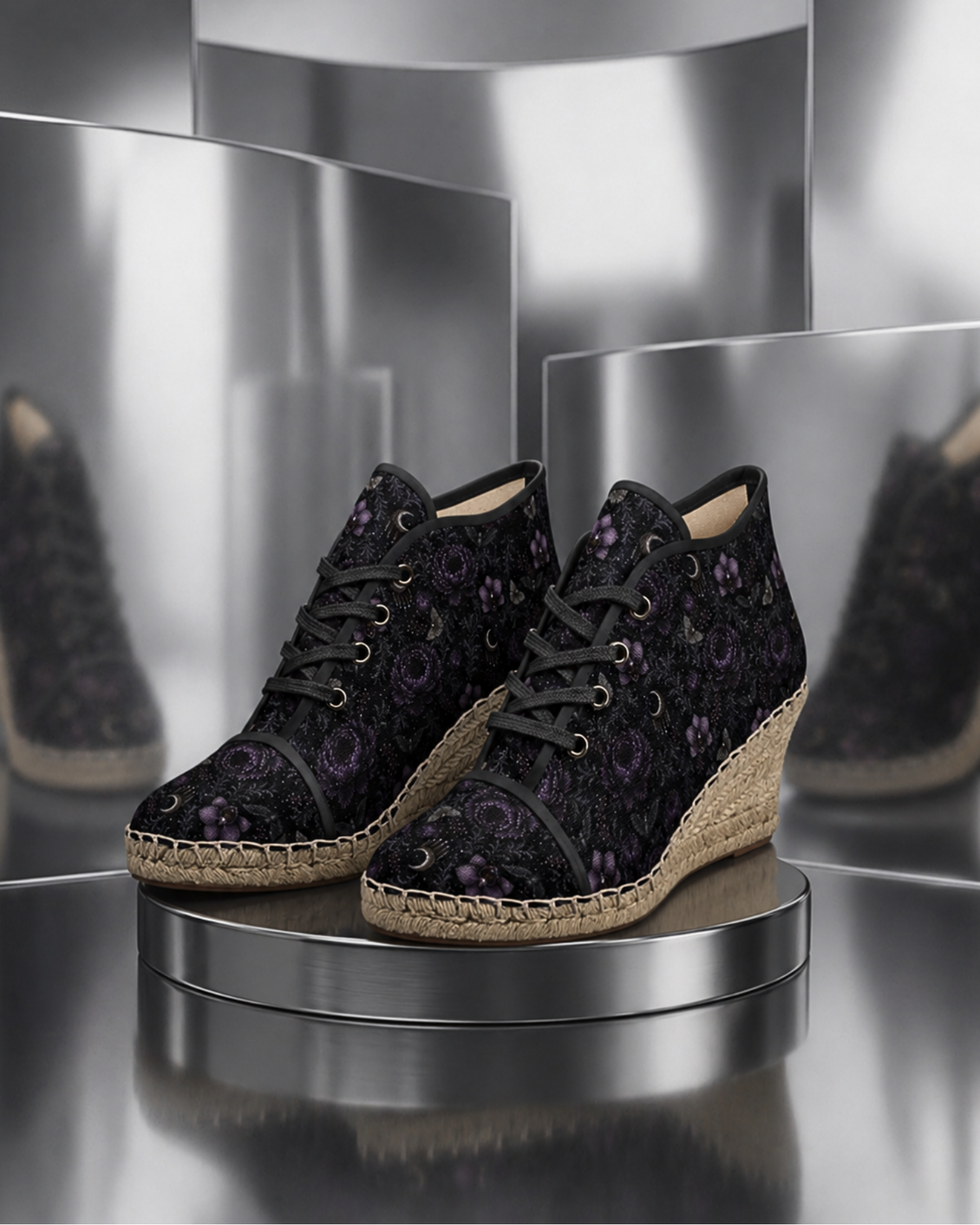 Eternal Nocturne Wedge Espadrilles
