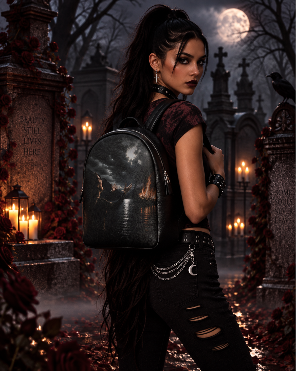Norse Lament Leather Backpack