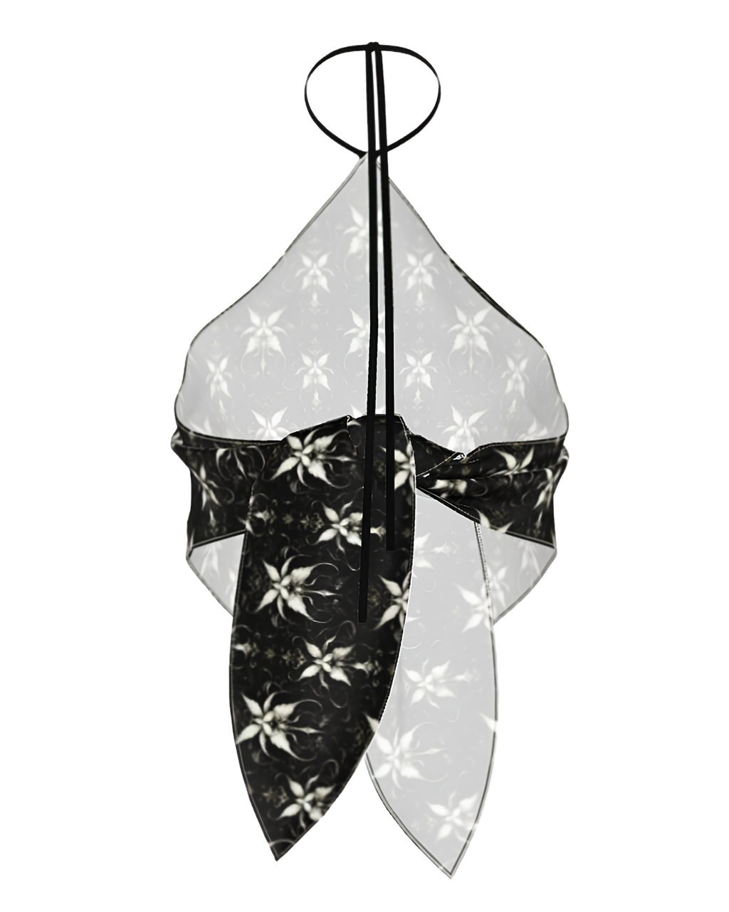 Signature Silk Satin Bandana Top With Halter Neck