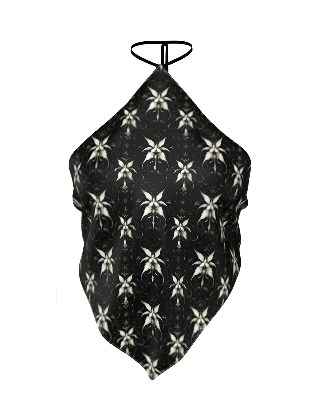Signature Silk Satin Bandana Top With Halter Neck