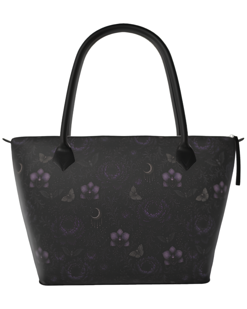 Eternal Nocturne Leather Zip Top Tote Handbag