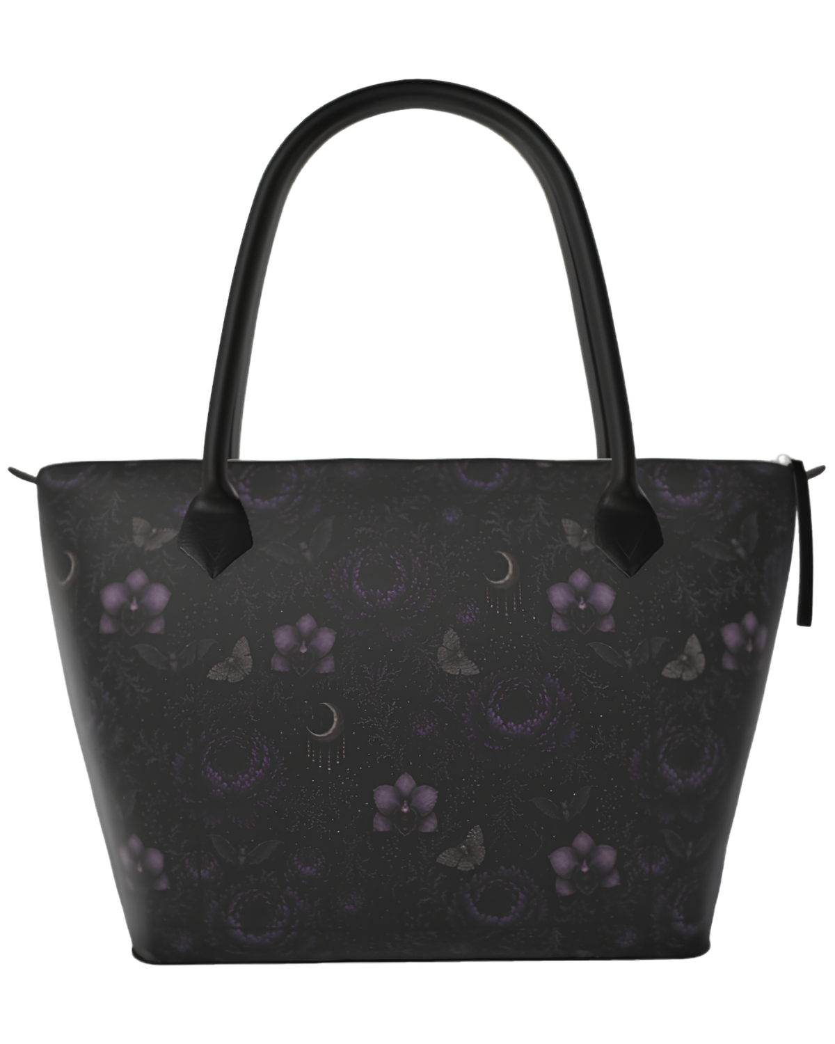 Eternal Nocturne Leather Zip Top Tote Handbag