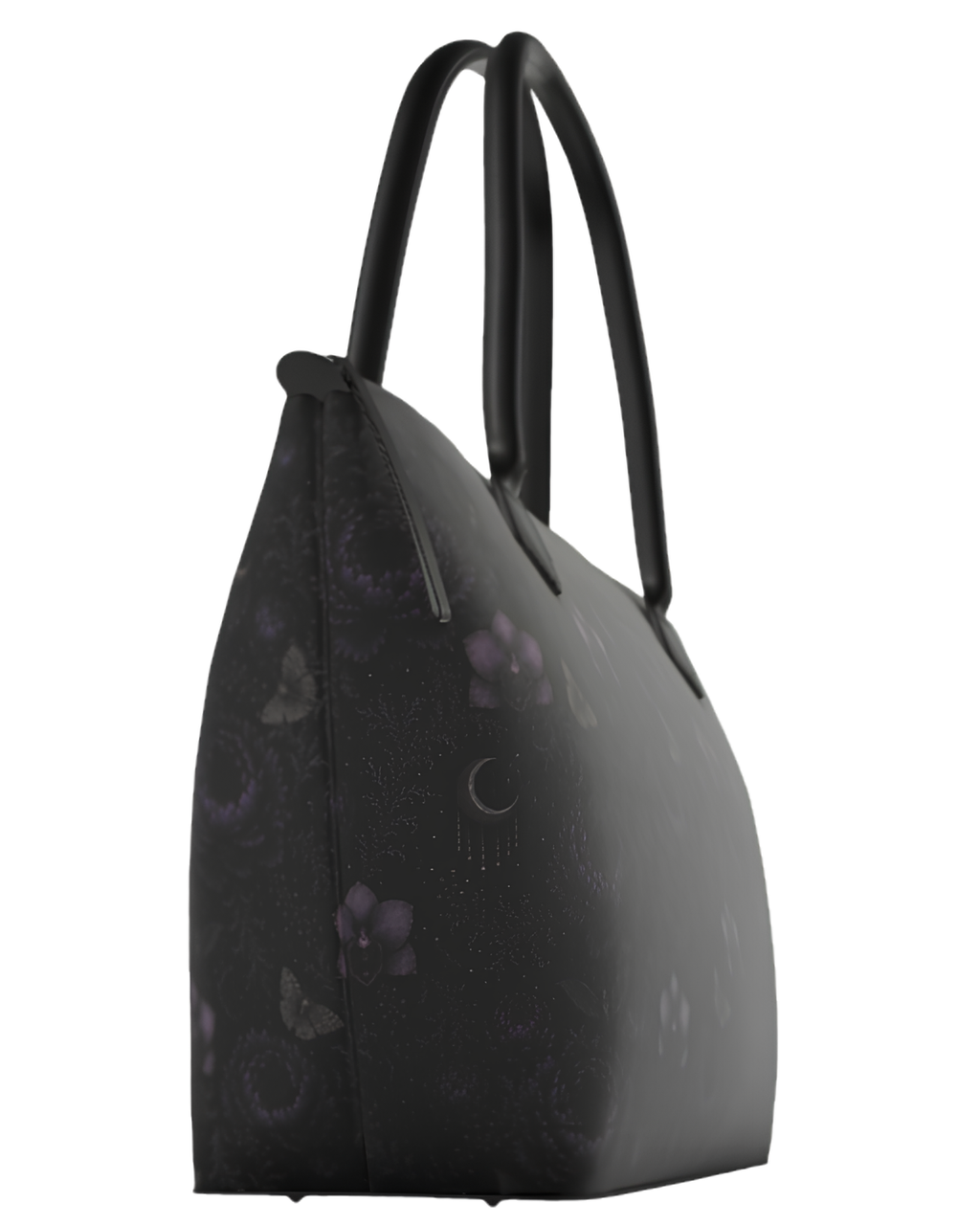 Eternal Nocturne Leather Zip Top Tote Handbag