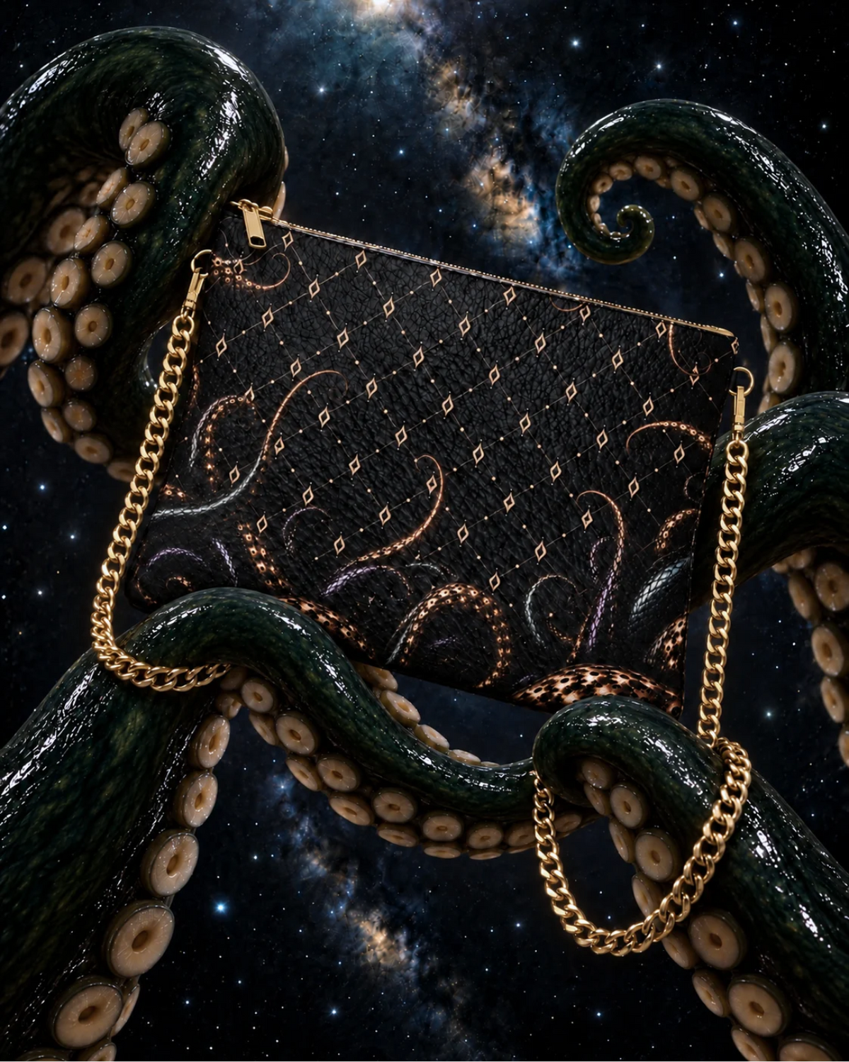 The Grasp Crossbody W/Chain - Gold
