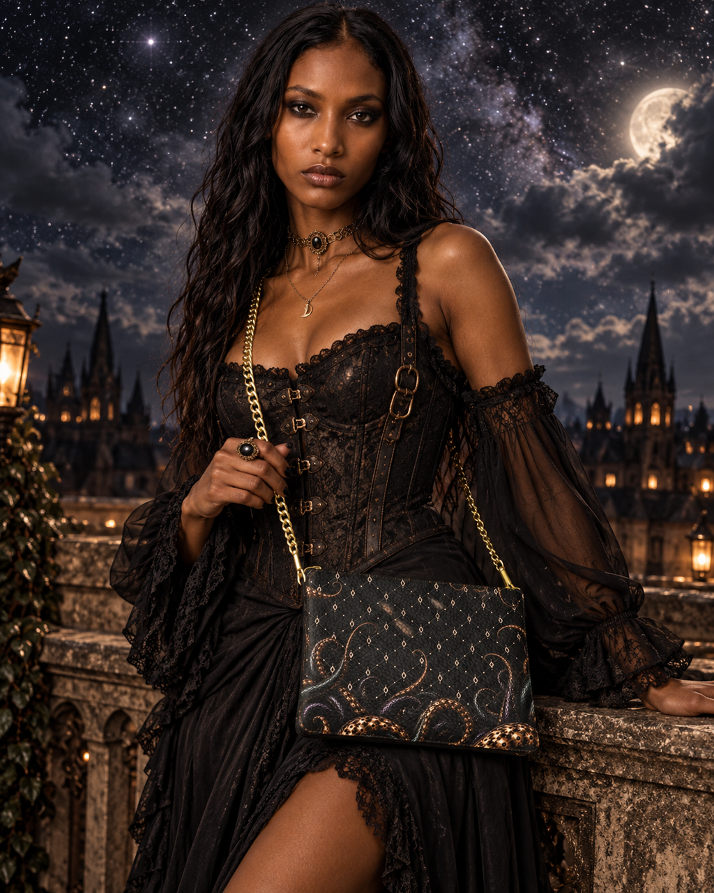 The Grasp Crossbody W/Chain - Gold