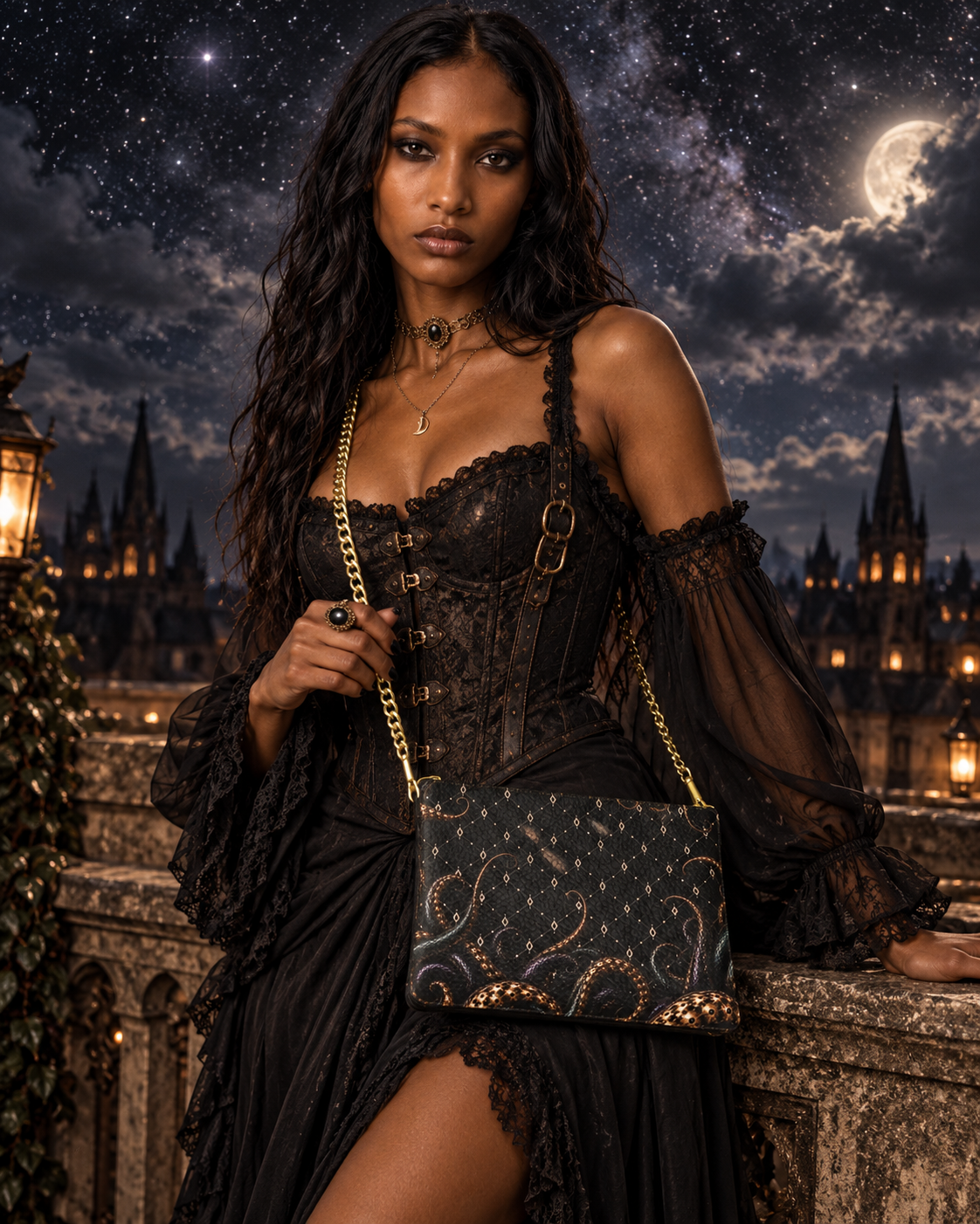 The Grasp Crossbody W/Chain - Gold
