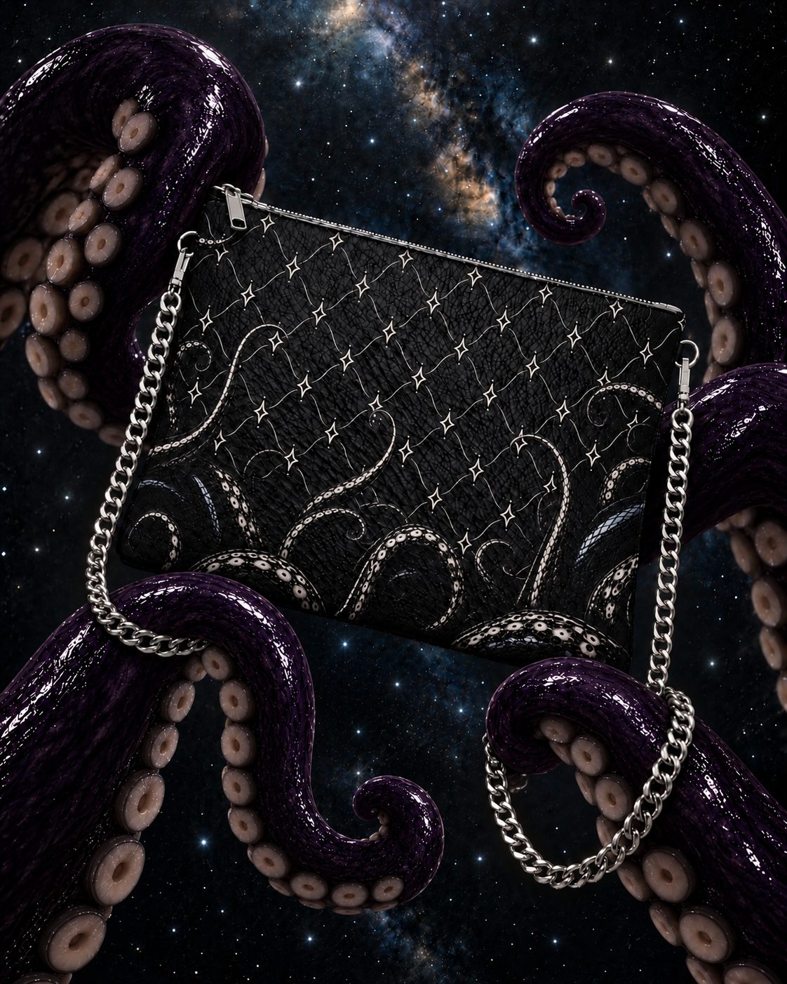 The Grasp Crossbody W/Chain - Silver