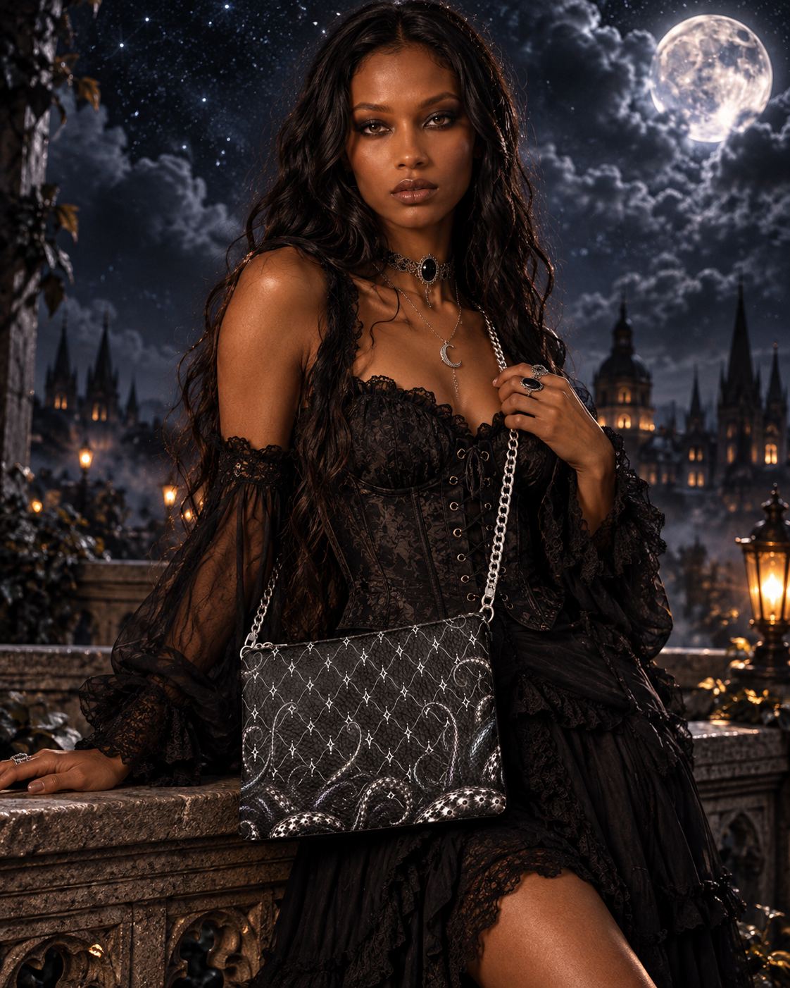 The Grasp Crossbody W/Chain - Silver