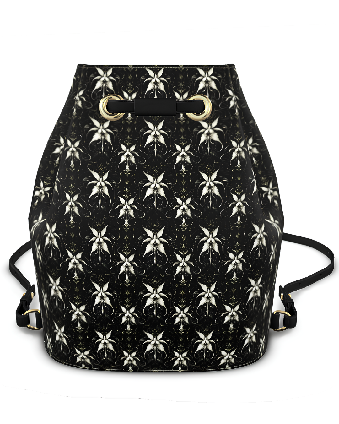 Signature Drawstring Leather Bucket Backpack