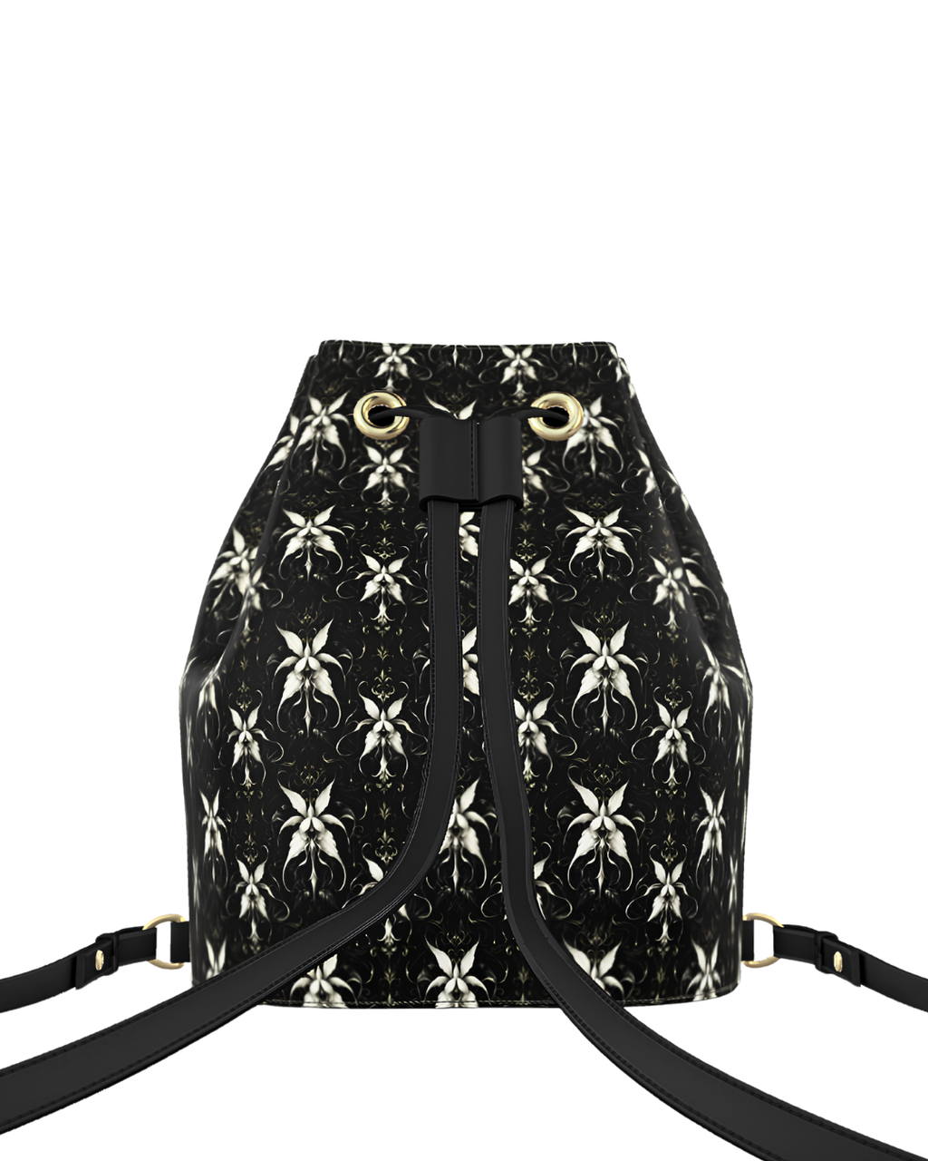 Signature Drawstring Leather Bucket Backpack