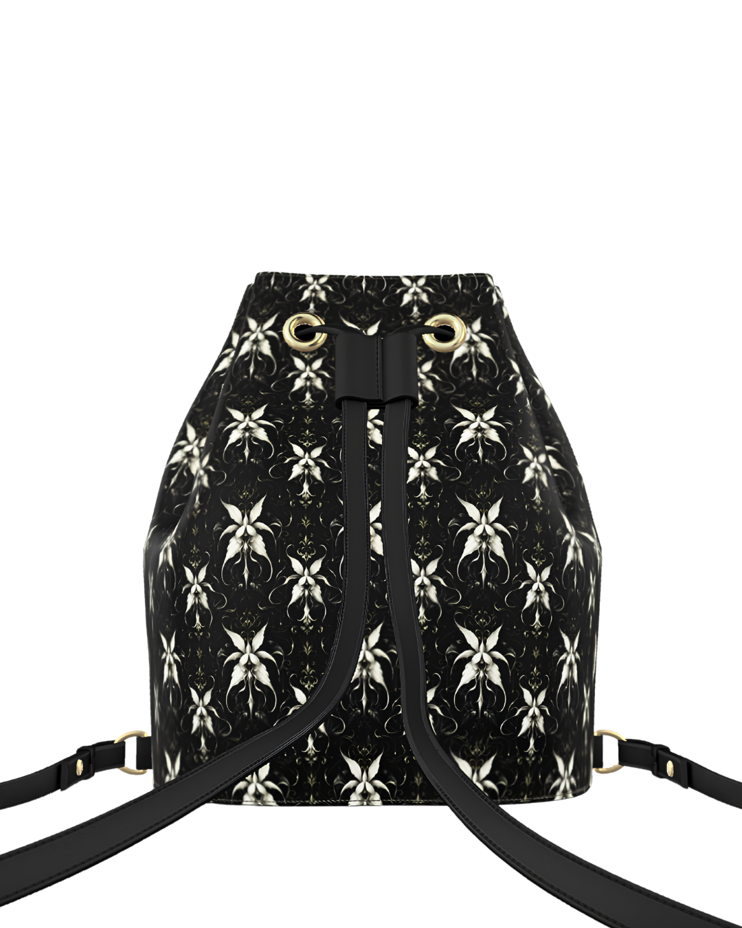 Signature Drawstring Leather Bucket Backpack