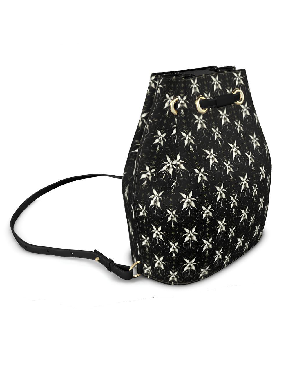 Signature Drawstring Leather Bucket Backpack