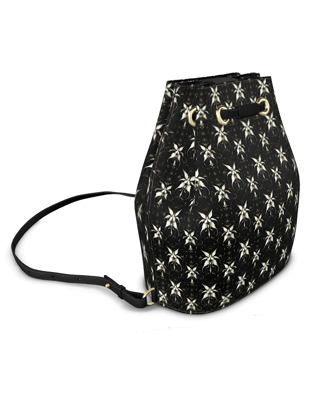 Signature Drawstring Leather Bucket Backpack