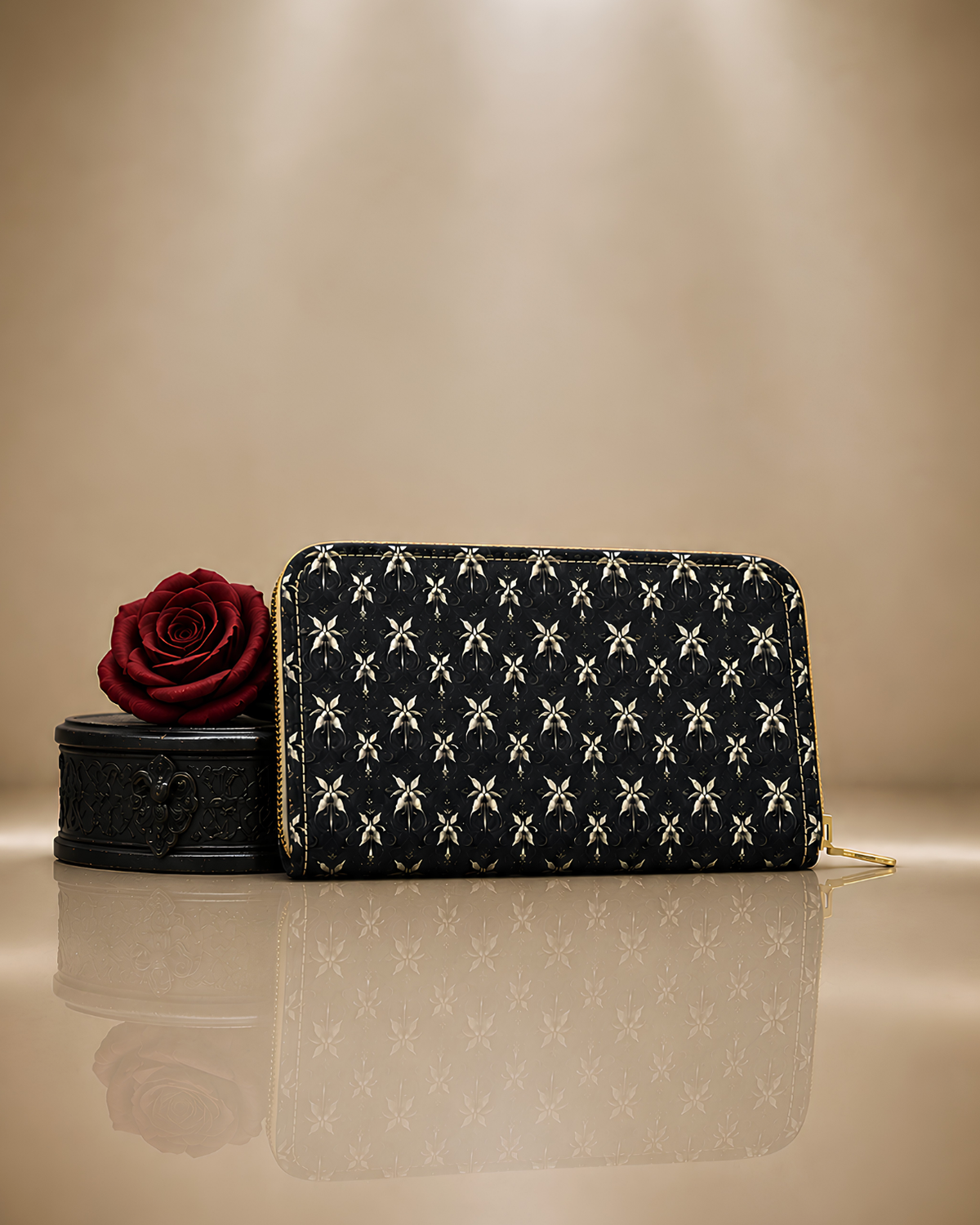 Signature Textured Leather Zip Wallet