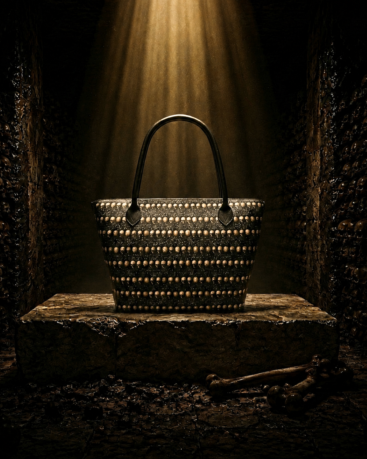 Limited Edition Whispers Beneath Paris Zip-Top Leather Tote Handbag