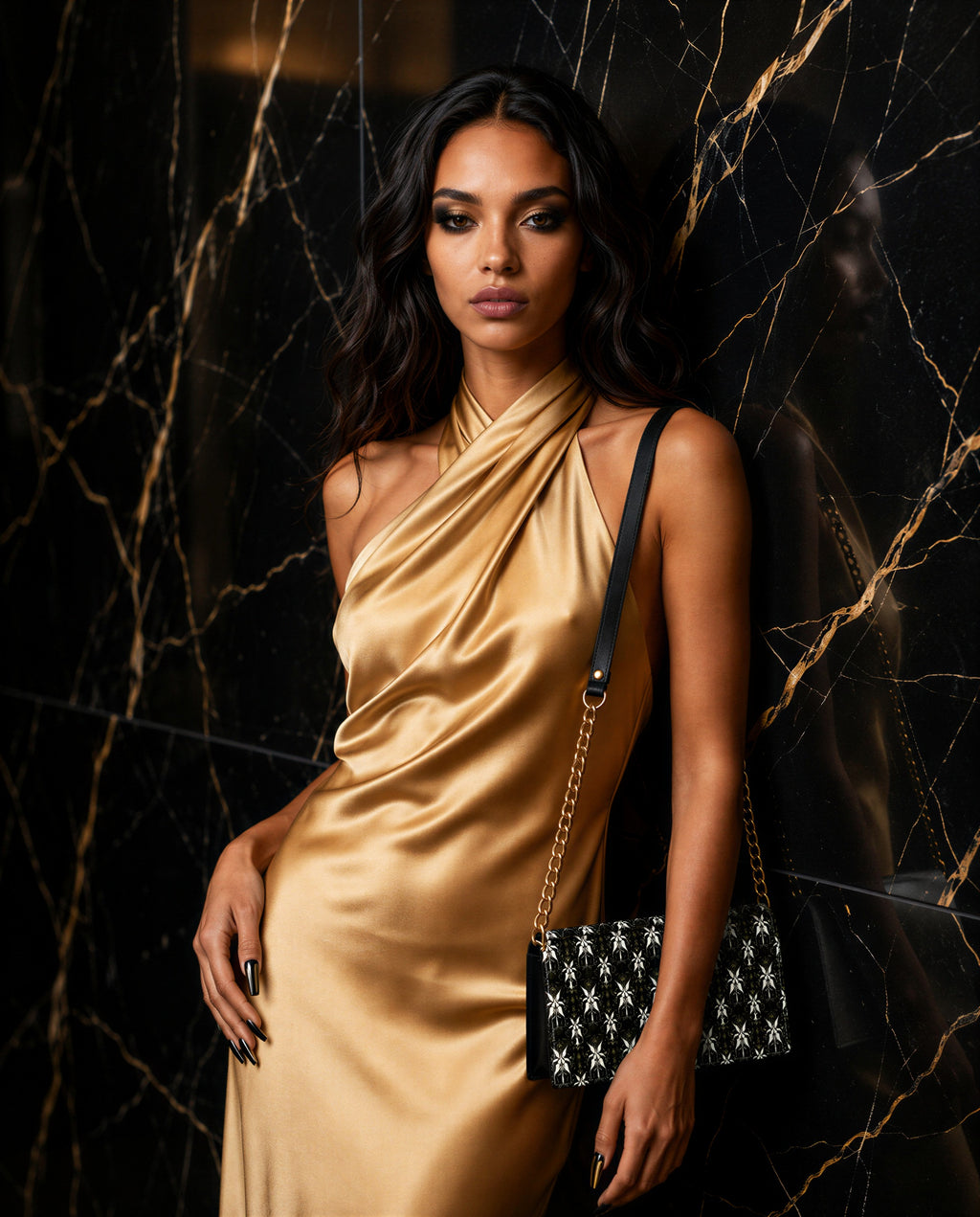 Signature Leather Convertible Evening Bag