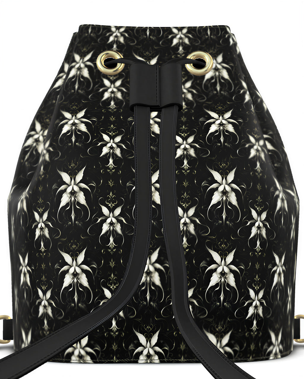 Signature Drawstring Leather Bucket Backpack