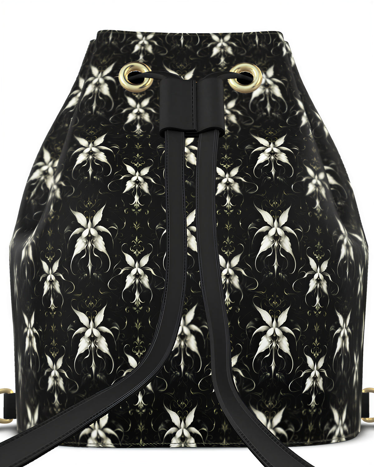 Signature Drawstring Leather Bucket Backpack