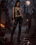 Widow's Watch - Contrast Loose Fit T-Shirt