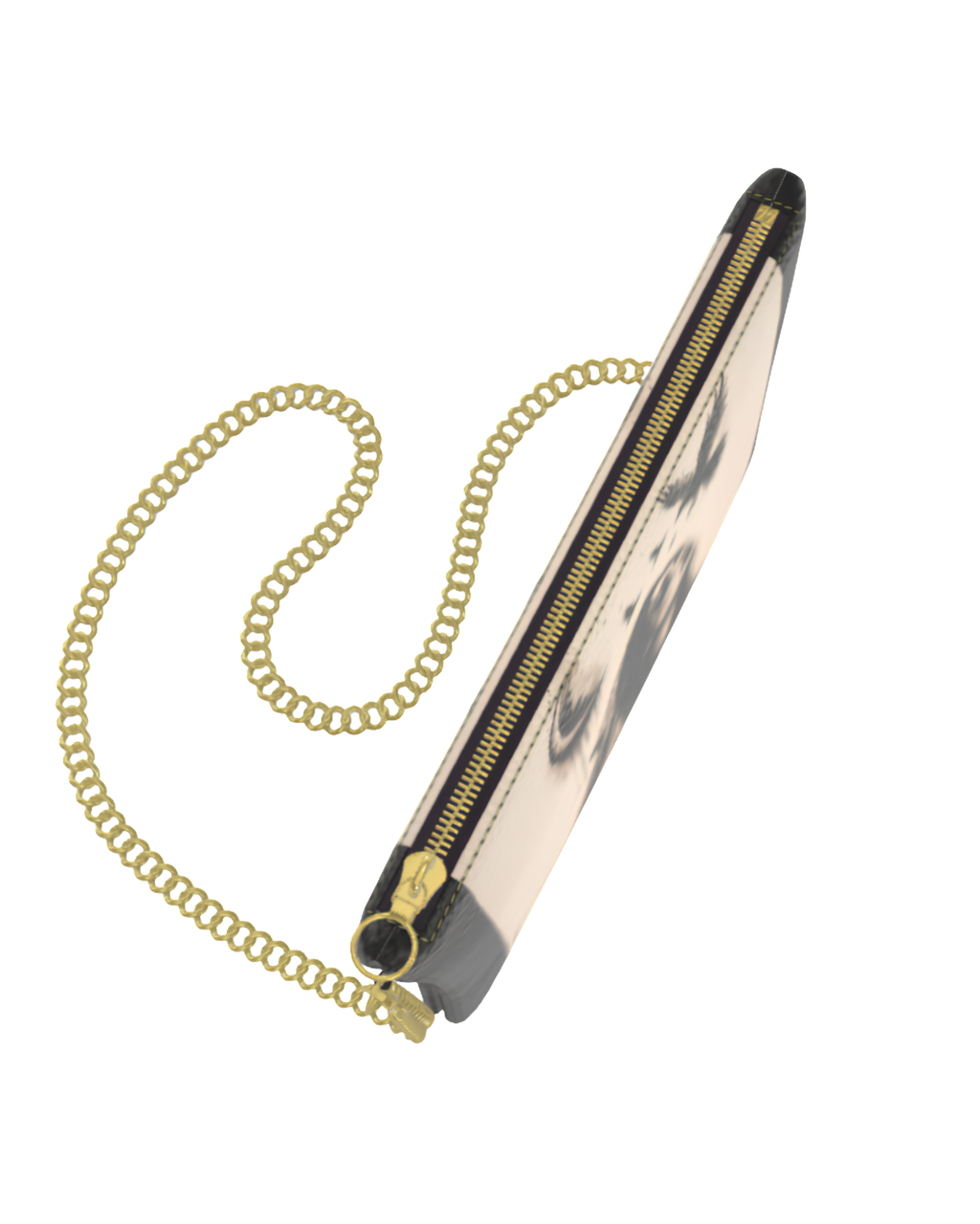 Widow's Watch Contrast Leather Crossbody Bag With Removable Chain