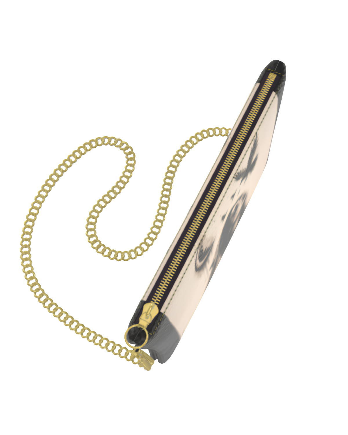 Widow's Watch Contrast Leather Crossbody Bag With Removable Chain