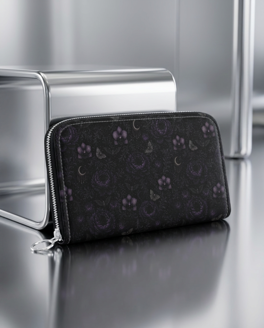 Eternal Nocturne Leather Zip Wallet