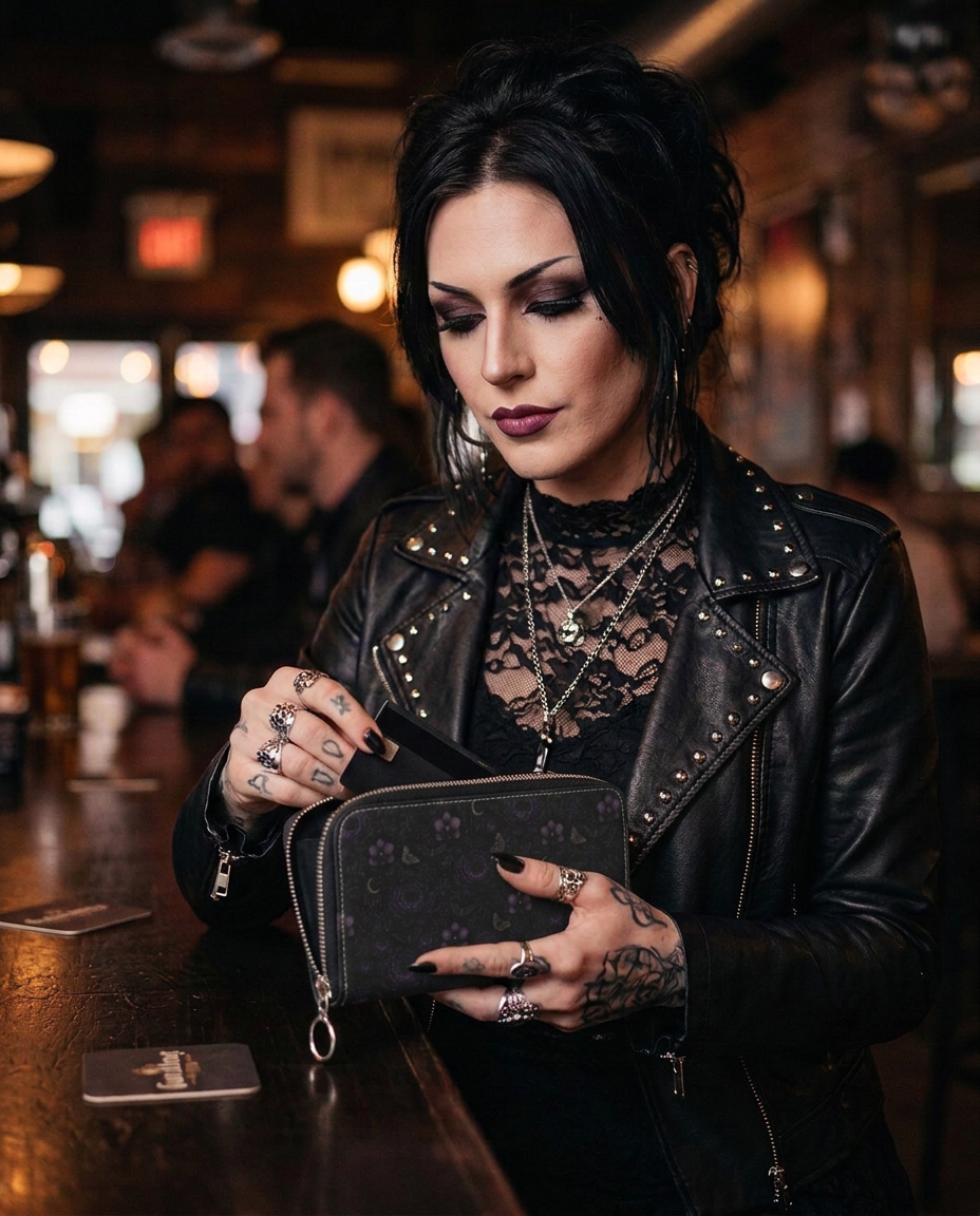 Eternal Nocturne Leather Zip Wallet